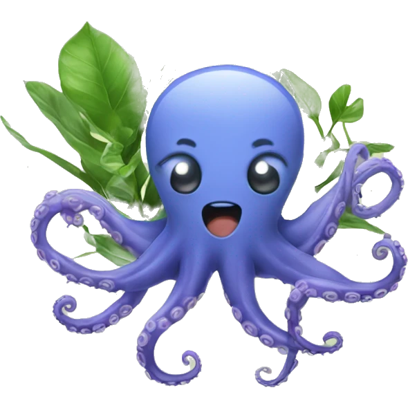 Octopus with house plants emoji