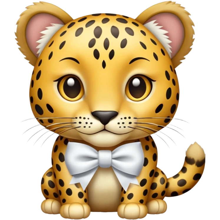 a leopard with a white bow  emoji