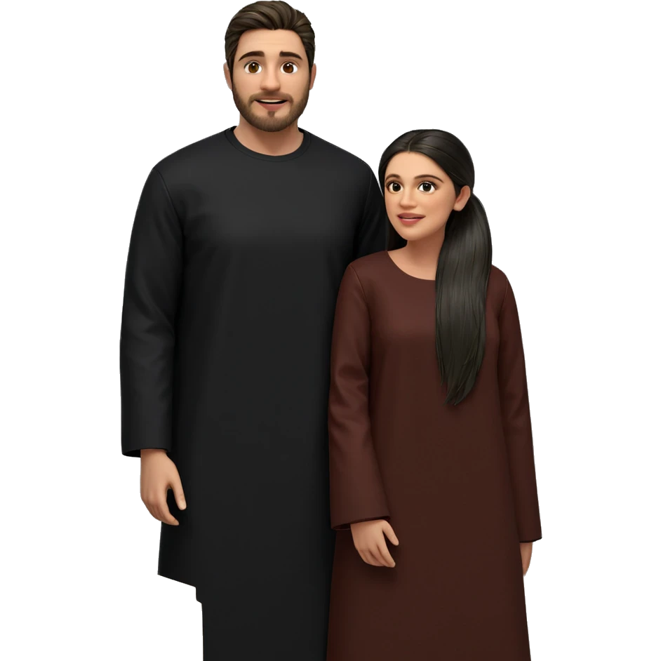 realistic couple behind door emoji