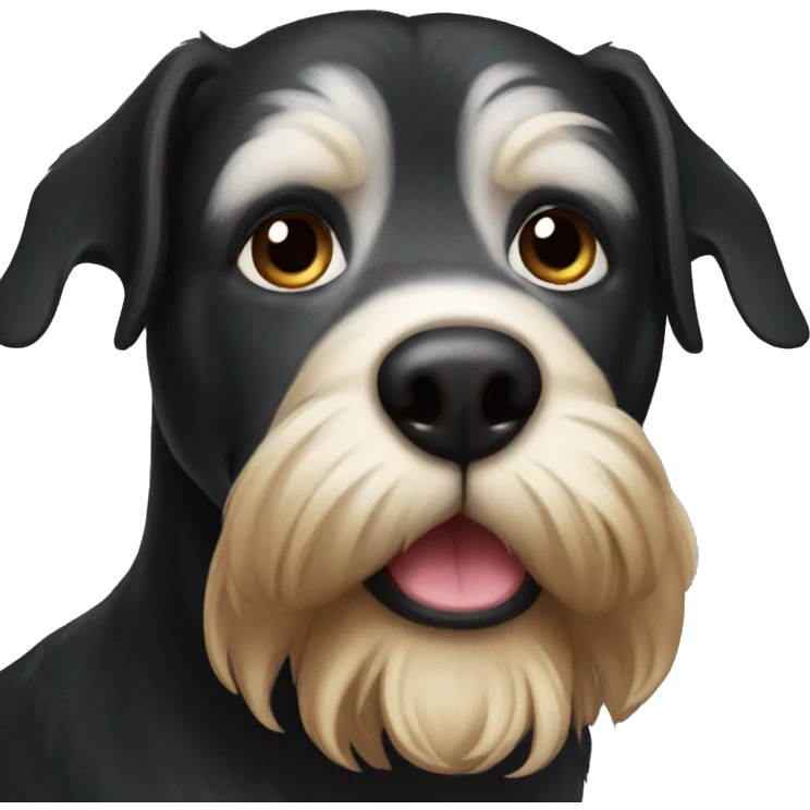 Black dog long snout emoji