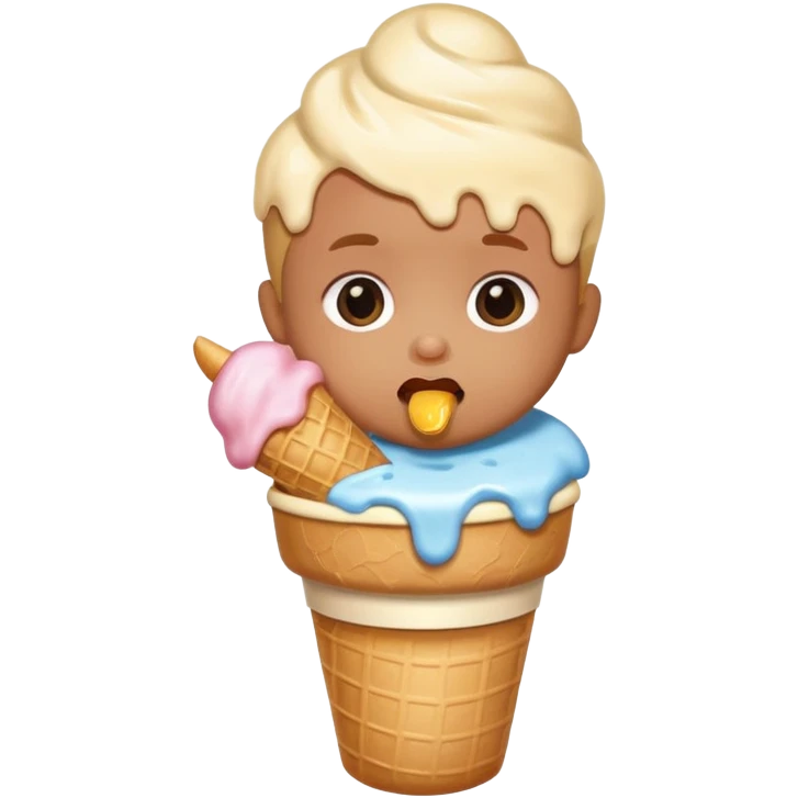 Baby eating ice cream emoji