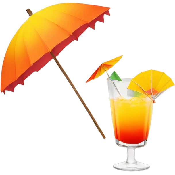 tequila sunrise with mini paper umbrella  emoji