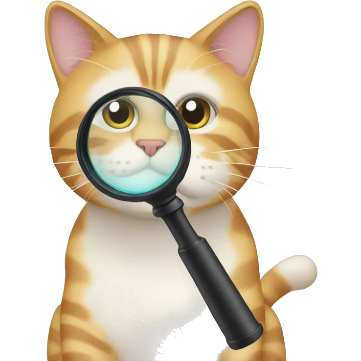cat using a magnifying glass emoji