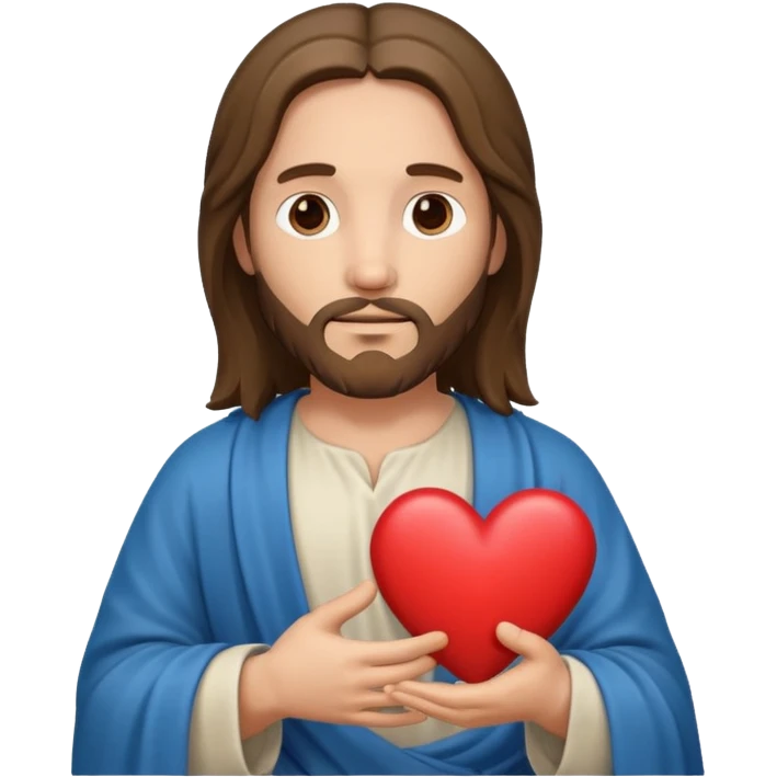 Jesus con un corazón en la mano emoji