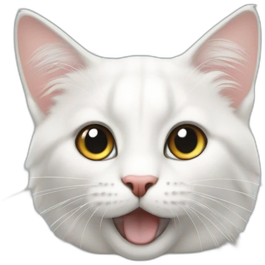 cute white main coone emoji