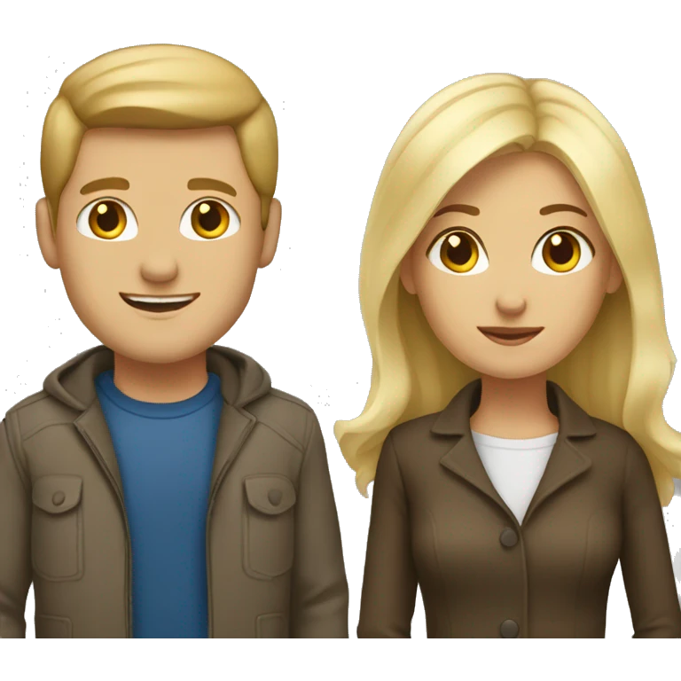 Brunette woman and blonde man  emoji