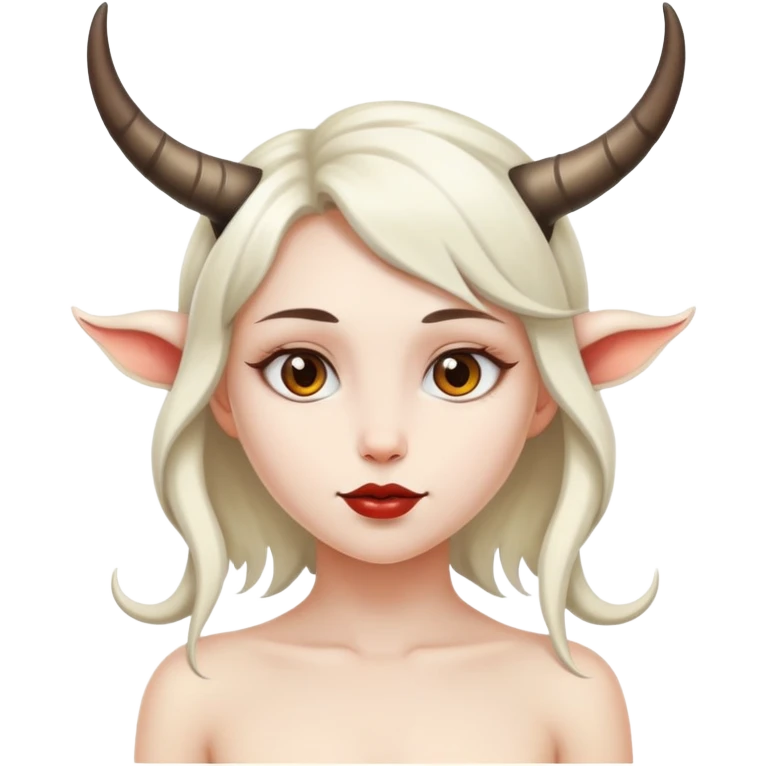 naked girl with a tail and horns  emoji