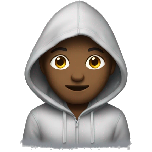 Dang wearing a hoodie emoji