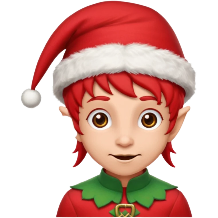 Christmas elf, funny, red emoji