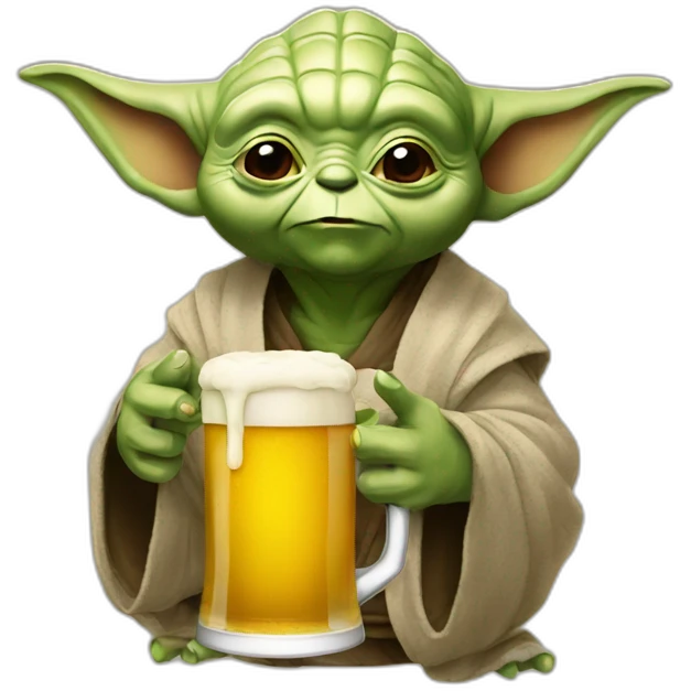 Yoda with beer emoji