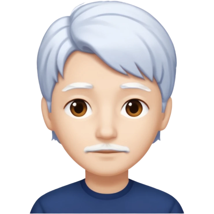 Navy blue and white hair emoji