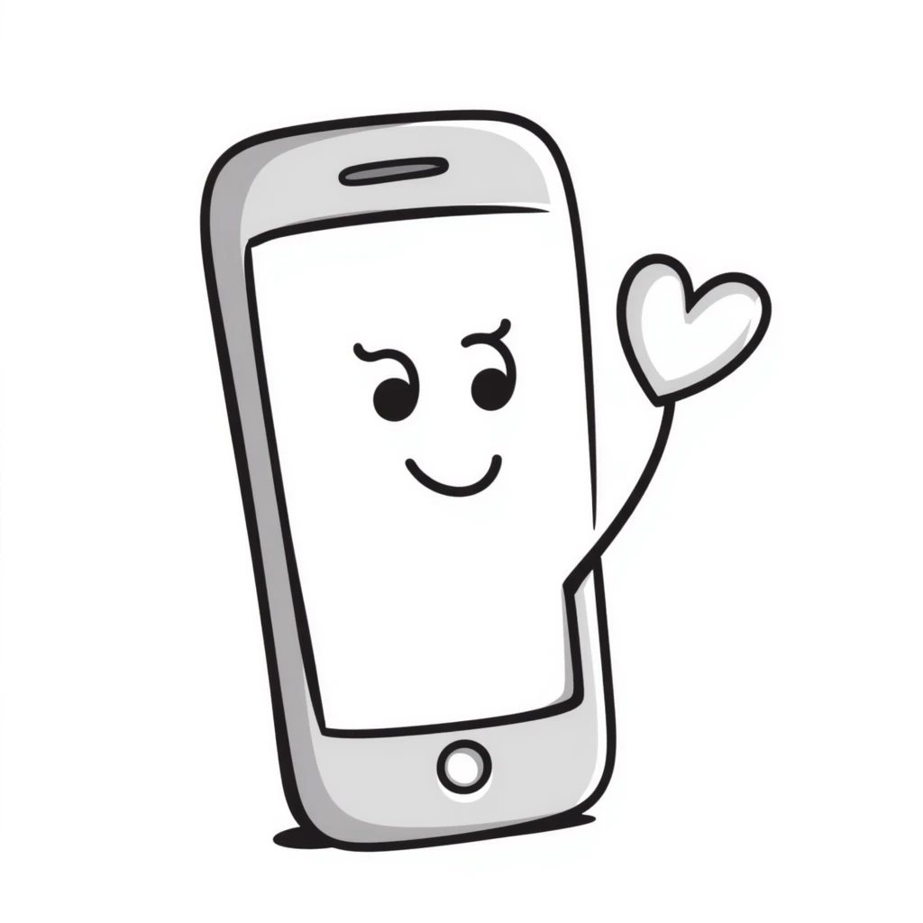 phone with a big heart emoji