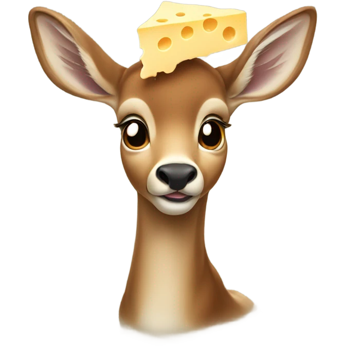 deer eating cheese emoji