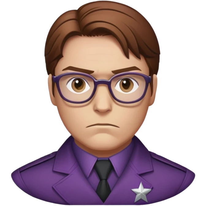 Helmut Zemo with brown hair and glasses, villain from Marvel's Captain America Civil War, serious expression emoji
