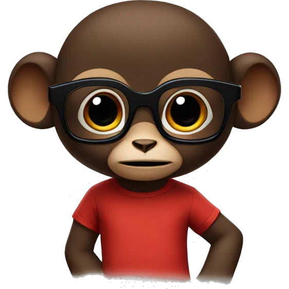 Cheburashka in a red T-shirt and black glasses emoji