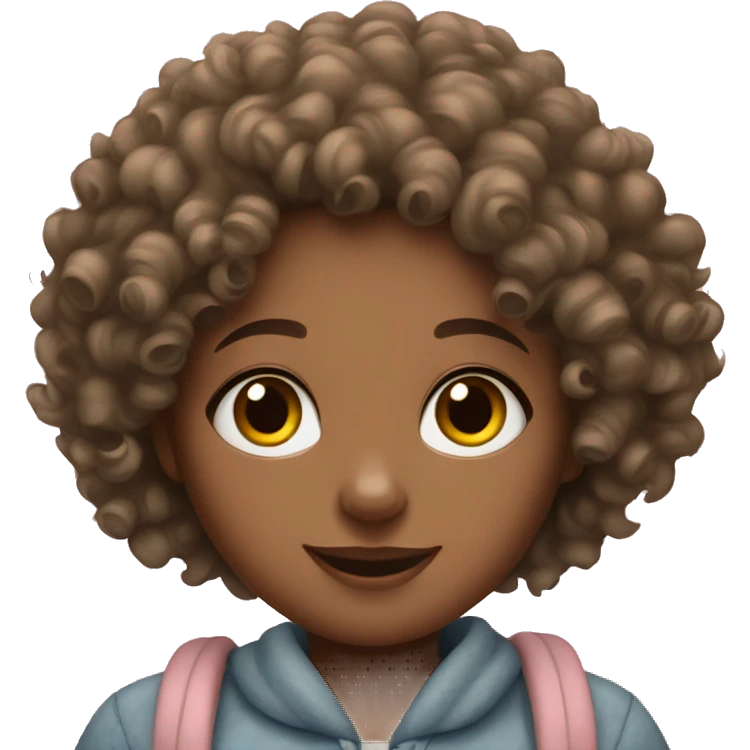 Curly haired girl with rabbit  emoji