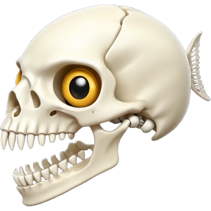 Piranha skeleton black and white emoji emoji
