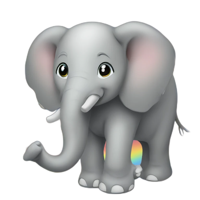 elephant on the rainbow emoji