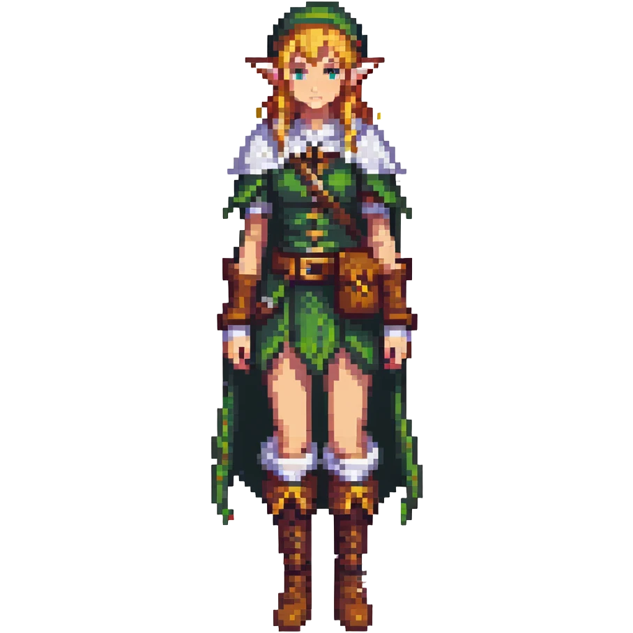 female elf full body portrait, fantasy adventurer emoji