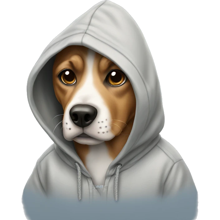 Dog wearing a hoodie emoji
