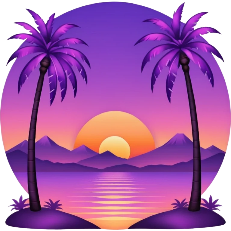 Purple sunset with palm trees emoji