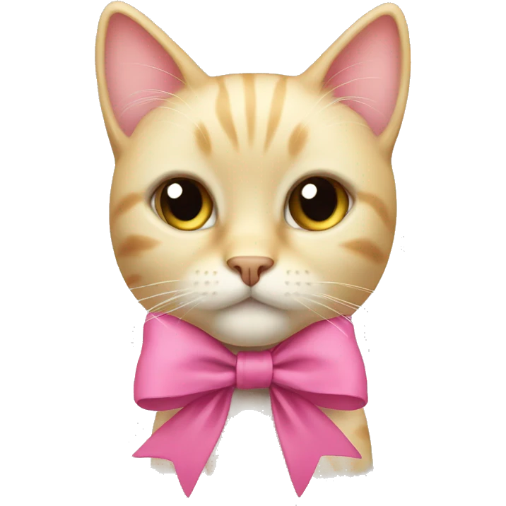 Blonde Cat with a big pink bow emoji