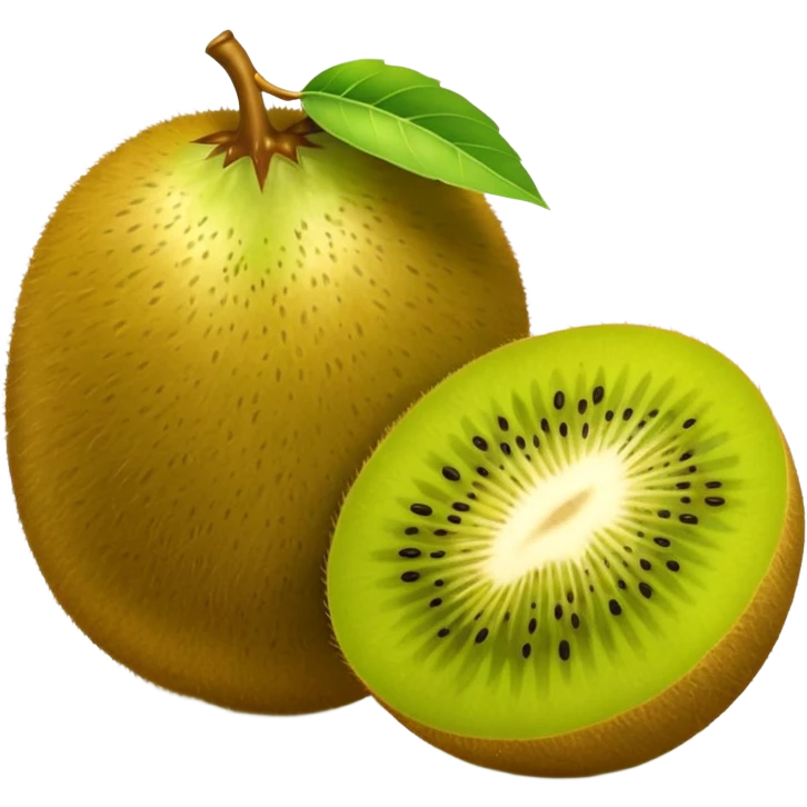 golden kiwi fruit, minimal, round, yellow-green emoji