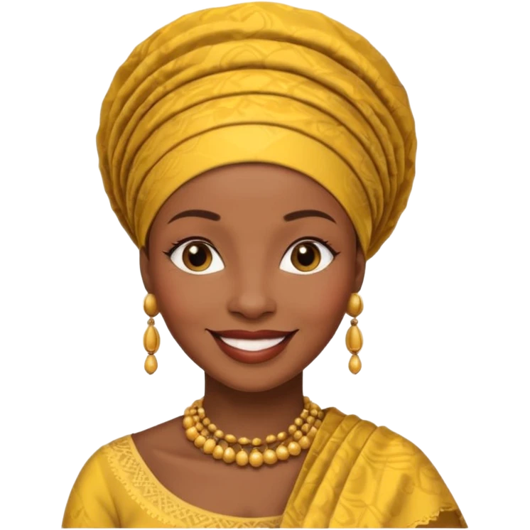 AFRICAN mother wearing gele, smiling, half body  emoji