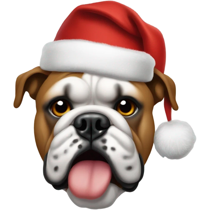 Georgia bulldog in Christmas hat emoji