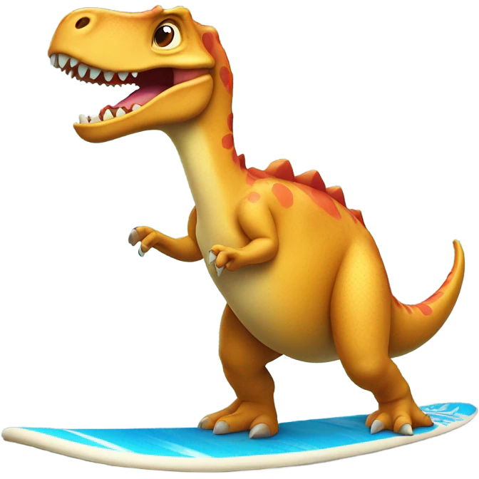 dinosaur riding a surfboard  emoji