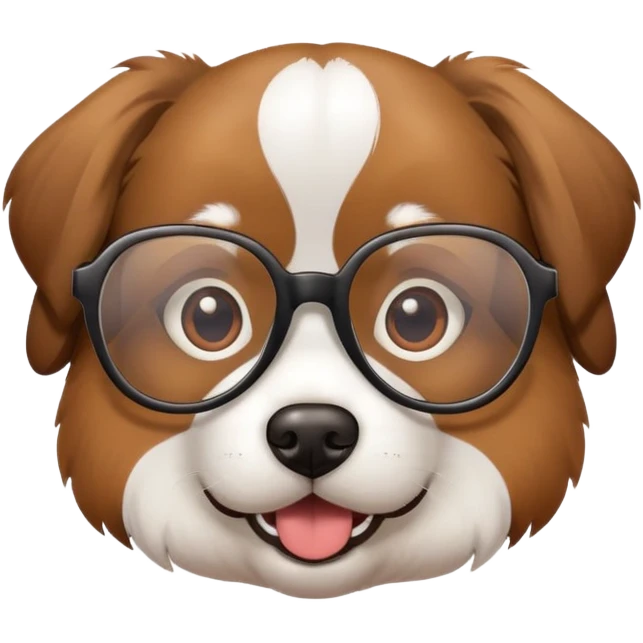 Dog wearing glasses emoji