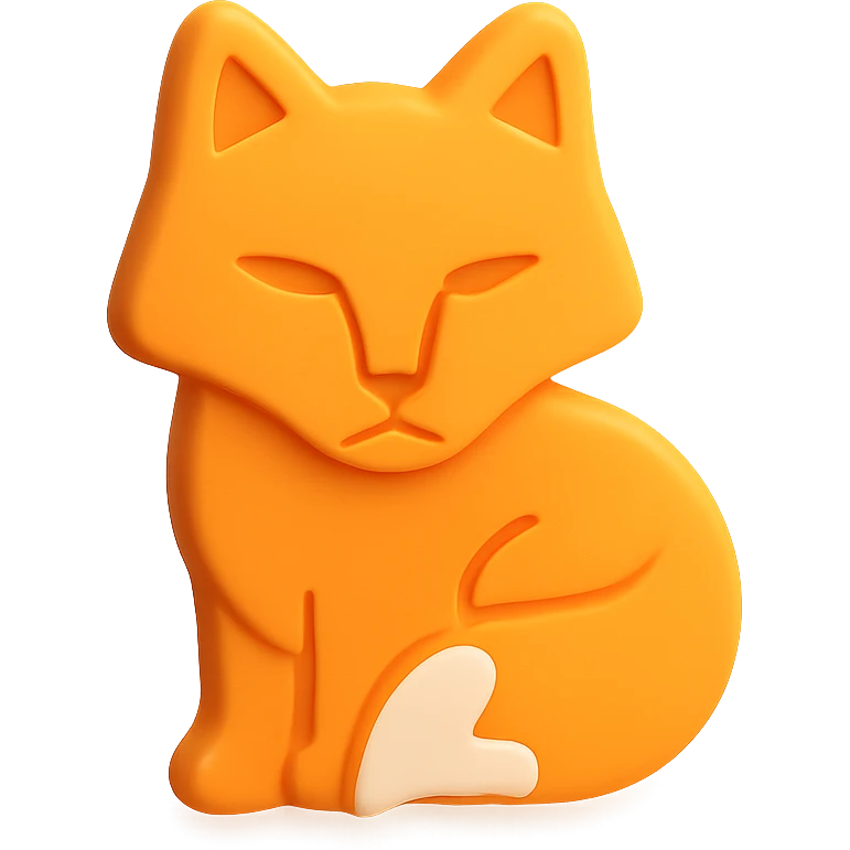 stylized orange Tibetan fox, no background emoji