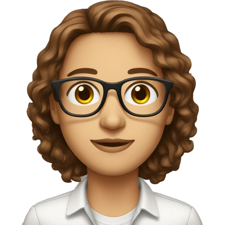 architect green eyes, prescription glasses, brown hair with highlights emoji