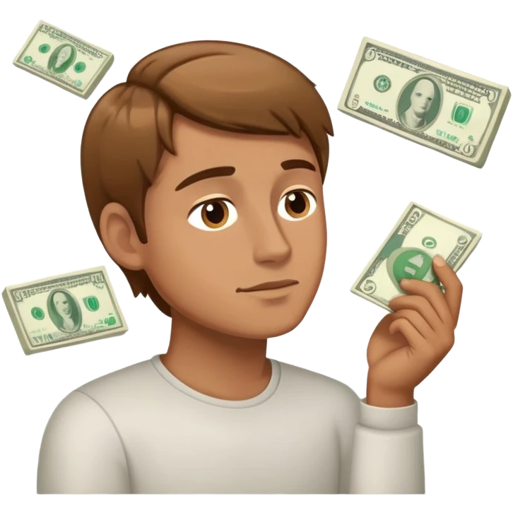 Light brown hair man dreaming about money  emoji