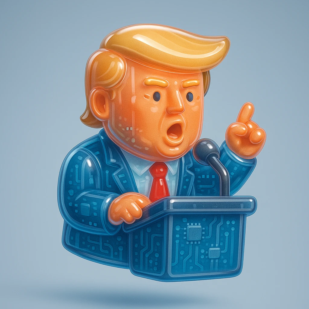 Donald Trump speaking at a rally emoji