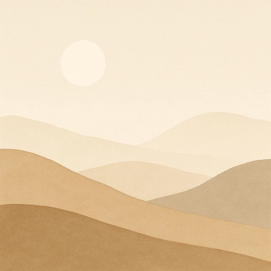 minimalist landscape, simple and serene, general style emoji