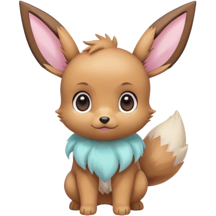 Kawaii Shiny Colorful Pastel Baby Innocent Chibi Kawaii Cute Adorable Eevee Full Body emoji