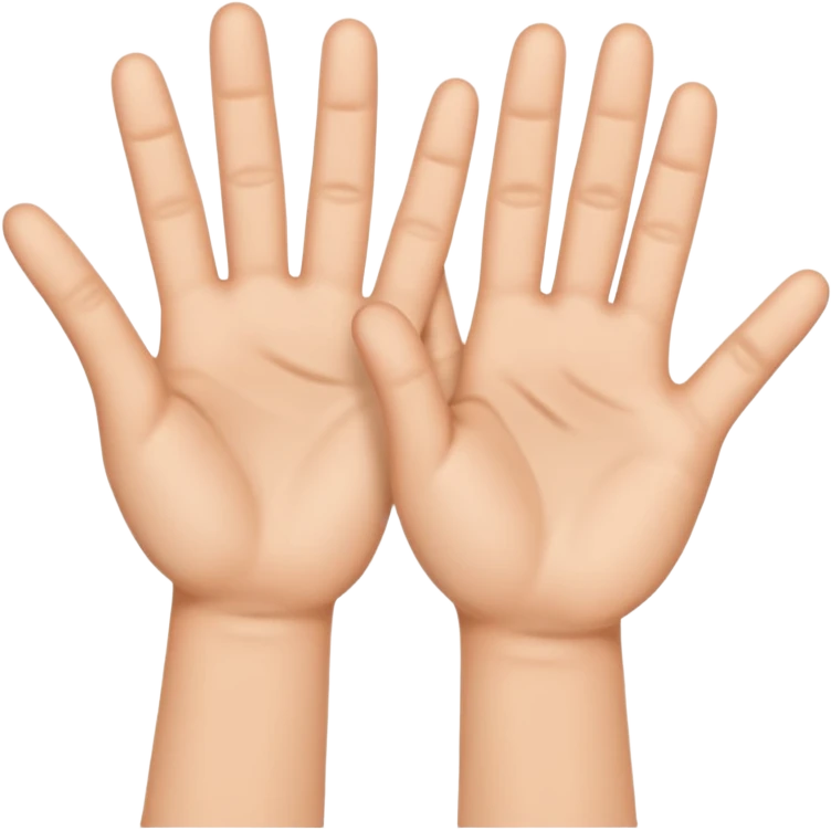 create emoji, 3 hands, 2 with 5 fingers extended, one with 4 fingers emoji