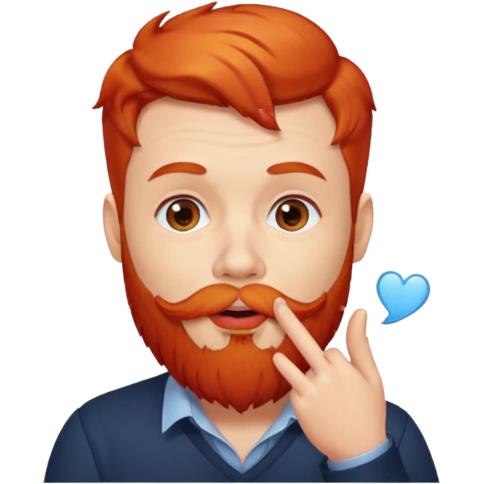 Man with red beard, blow kiss  emoji