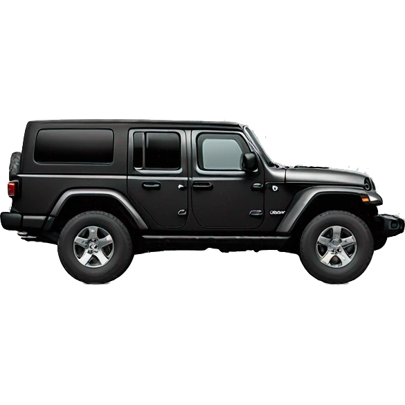 Realistic Balck Jeep Gladiator truck. emoji