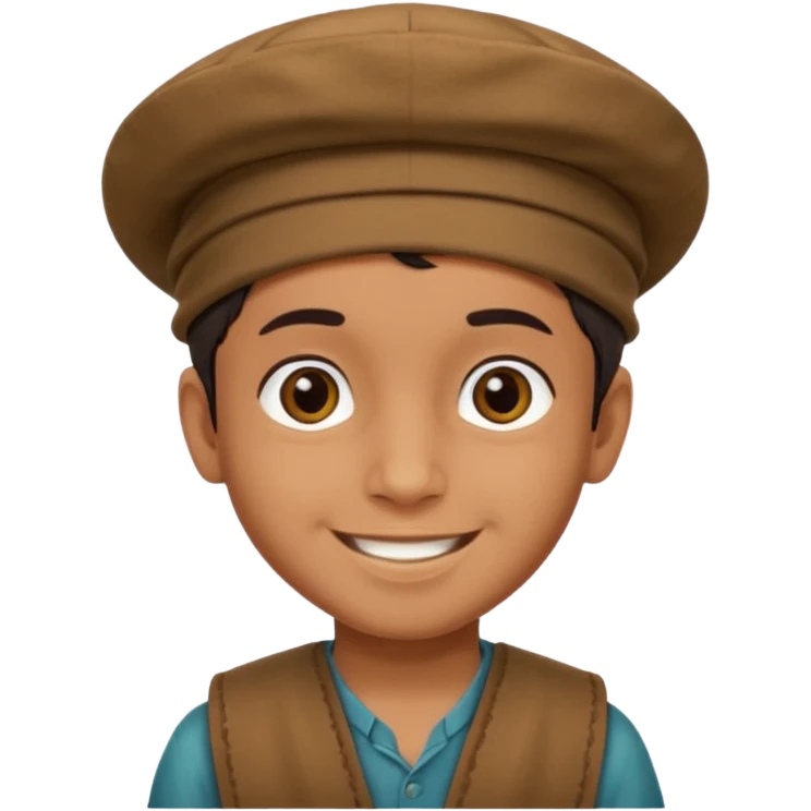 Creat a afghan boy with afghan pacol hat emoji