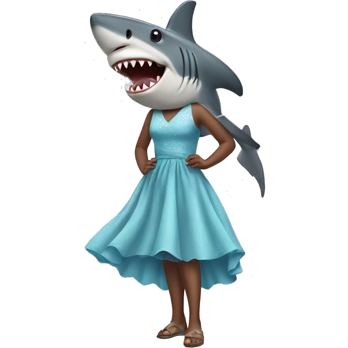 Shark wearing a dress emoji