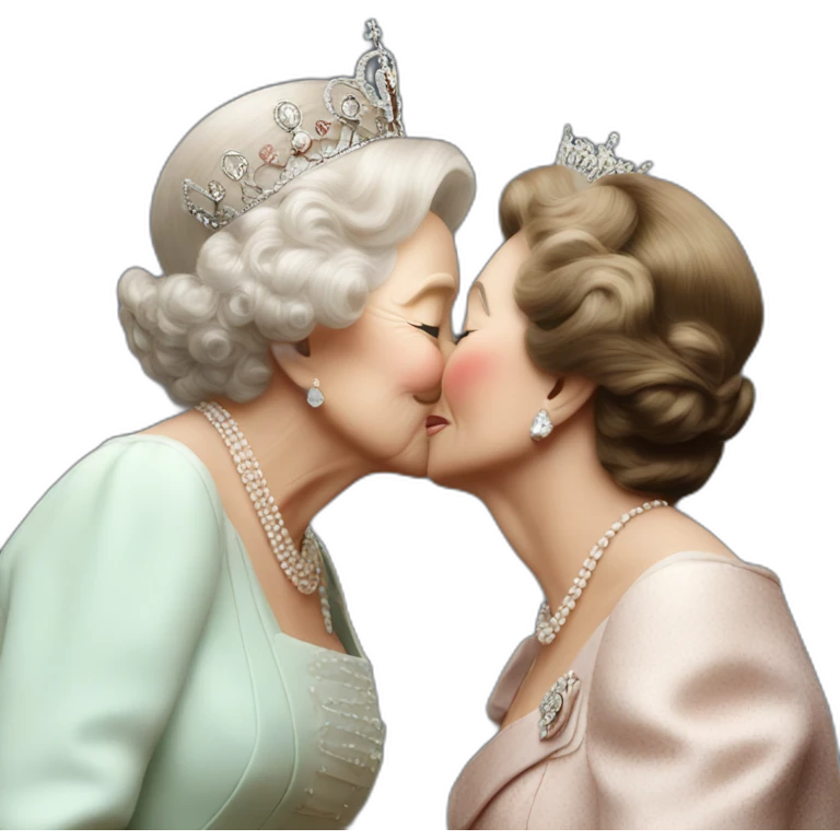 Elisabeth II Kiss another Elisabeth ii emoji
