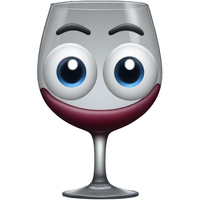 Wine glass with eyes and mouth emoji