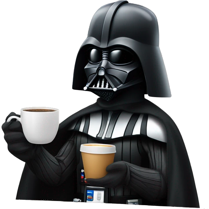 Darth Vader having coffe emoji