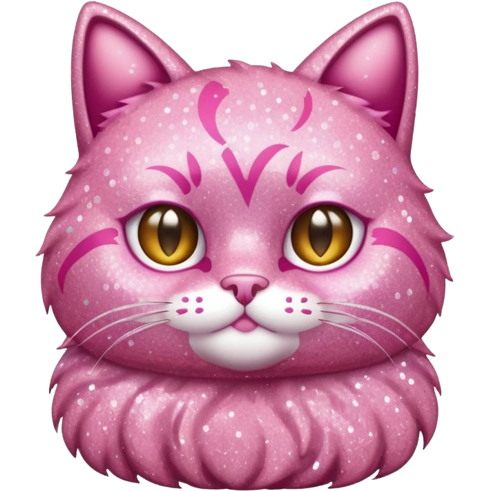 glitter pink cat  emoji