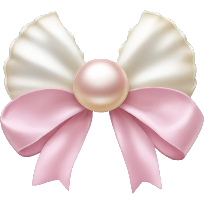 Pearl shell and light pink bow emoji