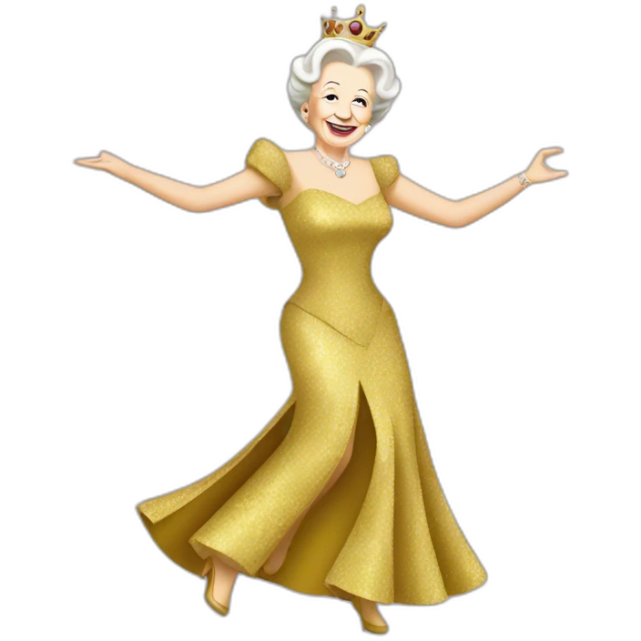 disco queen Elizabeth dancing emoji