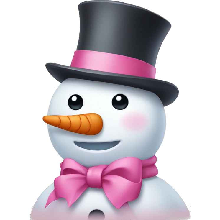 snowman with pink bow emoji
