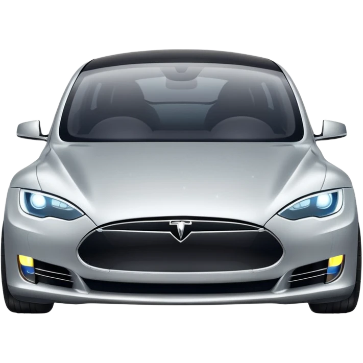 Tesla vehicle parking with sparkles around emoji